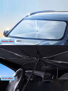 Premium Silver Car Sunshade - Front Windshield Heat Insulation & UV Protection, Retractable Design For Easy Storage - Fits All Car Models - Perfect For Summer And Hot Weather - Ideal Gift For Car Owners - A - View 3