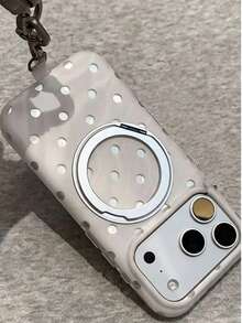 磨砂大理石波點 IMD 手機殼，適用於 Apple 17 Pro Max、16 新機、鍍金 15 Pro，附掛繩，14 Pro Max 全包防摔保護殼，女款，13 - 白色 - 查看 2