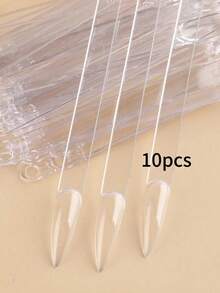10pcs Clear Ring-Shaped Nail Art Practice Tips, Transparent Fan-Shaped Nail Polish Display Sheets, Nail Art Color Display Board, Nail Art Supplies, Nail Art Tools, Nail Art Accessories - Clear - View 6