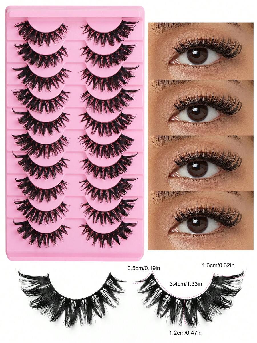 10 Pairs Fox Style False Eyelashes, DIY Eyelashes, Natural Style Soft And No Shedding, Suitable For Beginners Daily Makeup - View 1