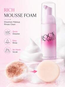 ROCK SWEET Makeup Puff Cleaning Mousse, Gentle Deep Cleansing Foam, Suitable For Makeup Sponges And Makeup Brushes - Pink - View 3