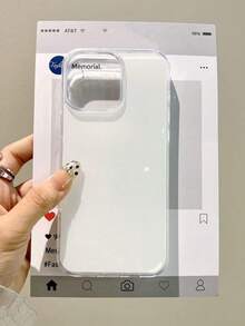 1 Cute Simple Solid Color Shockproof Phone Case Compatible With Iphone 17/16/15 Pro Max/13/14/12 Pro Plus/11, Stylish Candy Color Protective Cover - White - View 2