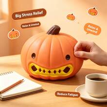 Pelota antiestrés gigante de calabaza de Halloween, juguete sensorial suave y apretable con forma de linterna de calabaza linda, recuerdo para fiesta de Halloween, relleno para bolsa de trucos o , juguete de apretar con la mano para aliviar la ansiedad - Multicolor - Ver 4