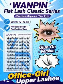 WANPIN WAN PIN Glue-Free Segmented False Eyelashes, Natural Realistic Style For Daily Commute, Ultra Soft Comfortable Easy To Wear, 10-13mm Mixed Length, Lightweight Flat Lash Fiber, C Curl, Manga Clustered Eyelashes - View 1