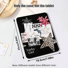 1pc Flip Desktop Protective Case With Pen Slot, Lily, Leopard Print Star, Palm Tree, Dolphin Pattern, 360 Degree Rotating Stand, Compatible With Honor 8/9/10/X8/X8A/X9/X8Pro/X9Pro/X9A/ Matepad Pro/Matepad SE 11/Matepad 11/Apple 10th Gen/ 11 2025 (A16) And A9 And Other Popular Models - Multicolor - View 2