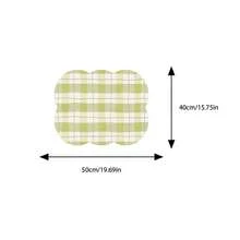 [Nuevo Engrosado]Alfombrilla de secado de platos de cocina, alfombrilla de mesa, alfombrilla absorbente, alfombrilla de encimera para platos, alfombrilla de mesa sin lavado, alfombrilla de secado de cuencos y platos, grosor de 3.6mm - cuadrados verdes - Ver 10
