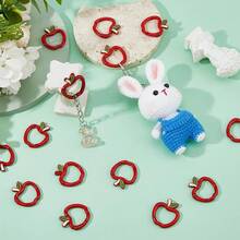 Christmas Apple Keychain 27.5mm X 30.5mm - Alloy Pendant, Suitable For DIY Jewelry, Bracelet And Necklace Making, Christmas, Key Ring - Apple Keychain - View 11