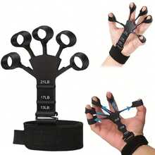 2pcs Adjustable Resistance Finger Exerciser, Grip Strength Trainer, Suitable For Athletes Arm And Palm Muscle Training, 5-Finger Wrist Extension Enhancer, Fits Any Hand Size, Fitness Equipment Travel Essential Home Supplies, - Multicolor - View 4