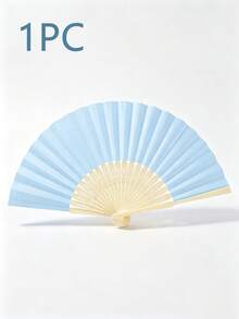 純色摺疊紙扇，竹骨便攜式摺扇，日常涼爽，婚禮派對拍照道具，夏季配件 - 多色 - 查看 16