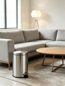 3L/5L Stainless Steel Pedal Trash Can, Quiet Soft-Closing Lid, Suitable For Bathroom, Kitchen And Other Places, Non-Slip Base, Removable Inner Bucket, Round Design, Suitable For Bathroom, Bedroom, Kitchen, Office And More. - View 9