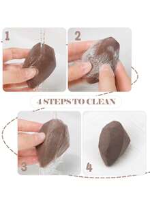 Matte Brown Diamond Velour Makeup Sponge Set, Dual Sided Flocked Beauty Multi Sizes 2/4/6/8/12 Packs, Reusable Cosmetic Blending Sponges For Liquid Foundation, Loose Powder, Concealer, Cream Makeup - Multicolor - View 7