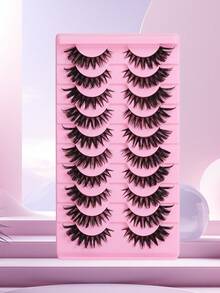 10 Pairs Fox Style False Eyelashes, DIY Eyelashes, Natural Style Soft And No Shedding, Suitable For Beginners Daily Makeup - View 9