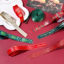 5 Yards 16mm Christmas Colorful Polyester Ribbon For Bouquet Packaging Diy Craft Party Wedding Decoration And Jewelry Making Accessories - A - View 5
