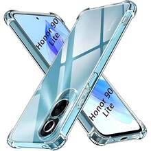 Casing Ponsel Honor 90 Lite, Perlindungan Airbag Empat Sudut yang Diperkuat, Perlindungan Kamera, Casing Ponsel TPU Tipis Fleksibel Anti Benturan dan Peredam Guncangan Transparan - Clear - View 1