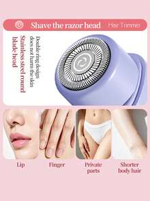 SKYWORTH 300mAh Women's Travel Electric Shaver, Dual-Head Rechargeable Portable Razor, Compact And Lightweight, Suitable For Face, Bikini Area And Underarms - View 3