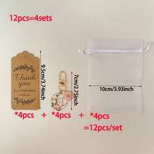 36pcs/12sets-12pcs/4sets Cherry Blossom & Moon Rabbit Keychain Set - Suitable For Backpack Charms, Wedding Bridesmaid Gifts, Birthday, Graduation, Back To School, Christmas, Thanksgiving Gifts And Holiday Party Favors - View 8