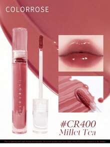 COLORROSE 1件 5.5ml CR400 鏡面亮澤唇釉 絲滑滑順；絲絨高顯色透亮保濕唇彩 奶油質地豐潤；持久長效輕盈顯色 適合女性女孩；日常穿搭 工作 辦公室 派對 - CR400 - 查看 1