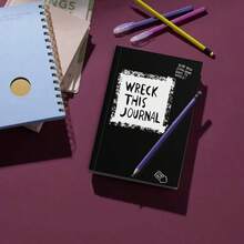Wreck This Journal Creative Destruction Notebook, Black Hardcover Stress Relief Venting Journal, Fun Interactive Doodle DIY Blank Notebook, Emotional Release Stress Relief Art Book - Multiple Styles - View 3