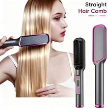 LUYAO Multifunctional Straightening Brush, Heat-Resistant Electric Comb, Anti-Scald Ceramic Straightening Brush, Fast Heating, Suitable For Home And Salon - Grey - View 5