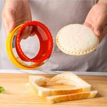 1 Edelstahl-Brotmesser, Sandwichschneider mit Tasche, Schneideform, Vorlage, Presse, Sandwichmaker, Toastform - 1 - Übersicht 1