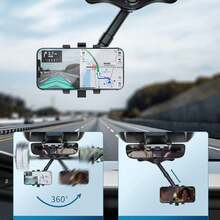 Suporte Celular Carro Retrovisor Giratório 360 Retrátil - A - Visão 2