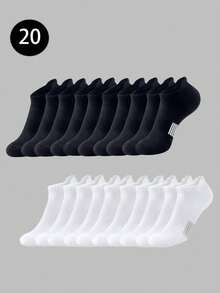 5/10 Pairs Minimalist Unisex Socks, Comfortable Casual All-Season Versatile Couple Short Socks - Multicolor - View 1