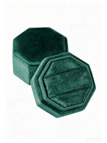 1pc Velvet Ring Box, Hexagonal 3-Slot Ring Box, Suitable For Wedding Ceremony, Can Hold Multiple Rings, White Engagement Wedding Commemorative Box, Wedding Ring Storage Box, Engagement Ring Organizer Box - Multicolor - View 42