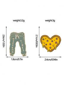2pcs Healing Style Casual Pants Heart Cheese Brooch, Fun Pattern Versatile And Durable, Suitable For Clothing, Hats, Backpacks, Easily Enhance Outfit Layering, Unique Niche Decorative Item With Strong Atmosphere - Multicolor - View 4