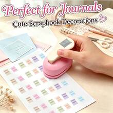 1pc Pink Handheld Stamp-Shaped Paper Punch & Embossing Tool, Manual Decorative Border Embossing Puncher, Suitable For Scrapbooking, Planner, Card Making, Photo DIY Craft Supplies - Stamp Pink - View 5