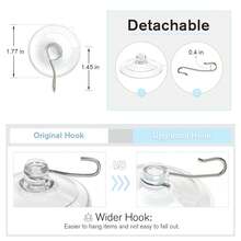 5 Pcs Suction Cup Hooks, Clear Suction Cups With Metal Hooks, Small, 1.77 Inch, Clear Invisible Design, Removable And Reusable, Fits For Smooth Flat Surfaces - Multicolor - View 4