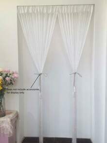 1pc Faux Pearl Decor Door Curtain, Modernist Polyester Punch-Free Doorway String Curtain For Home Gifts Birthday Graduation - White - View 4