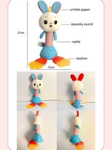 Sonajero para bebé, sonajero suave de mano con papel crujiente, juguete interactivo colorido para el vínculo entre padres e hijos, regalo para bebé - Multicolor - Ver 19