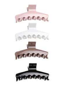 1/4/8 piezas Pinzas de pelo suaves, pinzas de garra de unicolor versátiles, adecuadas para maquillaje, playa, fiesta, accesorios para el cabello, 8 colores disponibles - Multicolor #Una línea - Ver 39