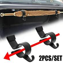 2pcs Multifunctional Car Umbrella Holder Trunk Hook, Universal Auto Interior Storage Organizer Hook For Umbrella Towel Plant - A - View 5