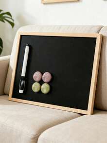 1 Piece Drawing Board With Simple And Versatile Log Wood Frame, Magnetic Design For Easy Storage, Wall-Mounted Installation To Save Space, For Household Note-Taking And Planning - A - View 6