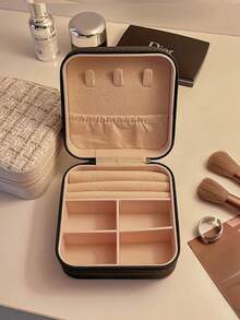 1pc Travel Jewelry Box, Dust-Proof Jewelry Storage Box, Portable Multi-Functional Storage Box, Desktop Jewelry Storage Box, Multi-Compartment Jewelry Display Box, Necklace, Earring, Bracelet Storage Box, Gift Storage Box, Ideal Holiday Gift. - Jewelry Box - View 5