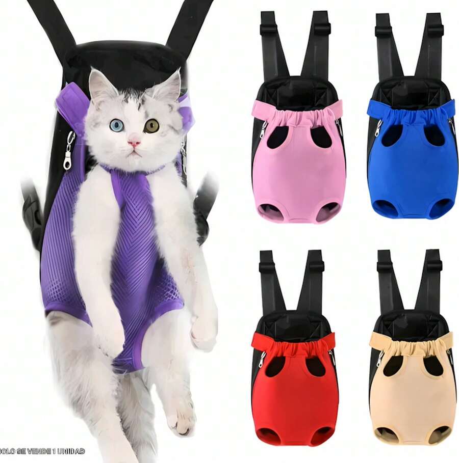 Questo zaino per animali domestici, leggero e traspirante, è ideale per cani e gatti. Ha un design a rete su entrambe le spalle ed è perfetto per le attività all'aperto. È leggera e resistente. - Taglia unica - Visualizzare 1