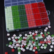 720片/盒鮮豔玻璃馬賽克瓷磚 - 高級方形手工藝裝飾片，適用於創意藝術、繪畫、手工珠寶和DIY專案 - 彩色 - 查看 26
