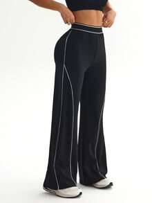 Hidkat Women's Soft Breathable Running Fitness Casual Sports Pants, Spring/Summer Athletic Casual Style - Black - View 3
