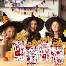 4pcs/Pack Halloween Party Horror Atmosphere Popcorn Boxes For Holiday Party Snacks, French Fries And Popcorn Paper Boxes - View 5