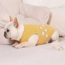 Printed French Bulldog & Corgi Pet Dog Clothes, Summer Thin Breathable Vest, Suitable For Teddy, Bichon, Pomeranian, Yorkshire Terrier, Corgi, French Bulldog And Other Small To Medium Dogs, Spring Clothes - Yellow - View 7
