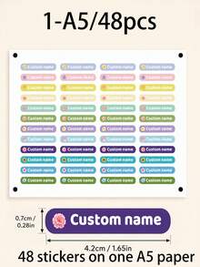 Customized Floral Name Stickers, Personalized Pen Labels, Cute Flower Decals, Customized Name Labels, Customizable Birthday, Christmas Gifts, Customized Stickers, Personalized Stickers, Teacher's Day, Gifts For Family And Friends, Lovers, Mothers - Style a - View 7