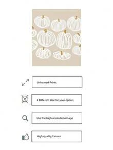 1pc Frameless Neutral Minimalist Halloween Fall Pumpkins Cluster Wall Art Print, Dorm Bedroom Party Gift - Pumpkin - View 5