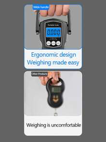 [High Quality] 1pc Portable Handheld Scale, Multi-Function Travel Scale, 50kg/75kg Capacity, Hanging Fishing Scale, Suitable For Home And Air Travel, With Large Handle, Backlit LCD Display And Weight Lock Function (AAA Batteries Not Included) - Multicolor - View 5
