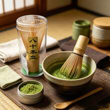 1 st bambu-matchavispar, matchakafferörare, traditionellt japanskt matchate-tillbehörsset - Åttio år gammal - Visa 3