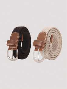 Bohemian Style Canvas Woven Belt - Elastic Hole-Free Adjustable, Suitable For Jeans And Casual Pants, Ideal For Summer, Autumn, Halloween - Casual Elastic Belt - View 16