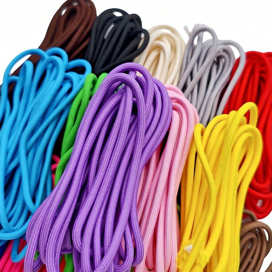 5M*2pcs/Pack 5mm Multi-Functional Round Core Colorful Braided Rope, DIY Handmade Beading Line, Outdoor Use, Tent