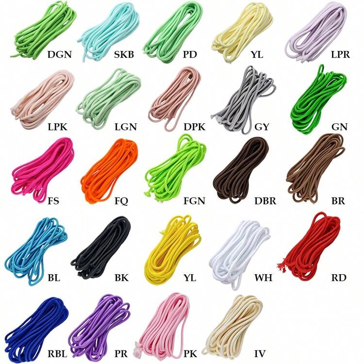 5M*2件/包 5mm 多功能圓芯彩色編織繩，DIY手工串珠線，戶外使用，帳篷 - 純色 - 查看 2