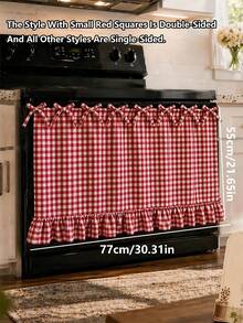 Penutup Oven Gaya Rumah Pertanian Buatan Tangan, Penutup Oven Tahan Panas dengan Tepi Bergelombang dan Tali Pengikat, Gaya Pedesaan, Dapat Dipasang untuk Menyembunyikan Barang-Barang yang Berantakan, Cocok untuk Kompor dengan Tali Pengikat, Trim Bergelombang, Cocok untuk Semua Model Oven, Perlengkapan Dapur Dekorasi Rumah - MultiWarna - View 10
