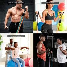 11pcs Upgraded Resistance Band Set With Door Anchor, Handles, Carrying Bag, Leg & Ankle Straps, Suitable For Resistance Training, Body Relaxation, Home Workout - Multicolor - View 4